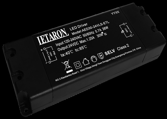 conductor 24V 30W de Letaron LED de la luz del gabinete 1250mA con el certificado de ETL
